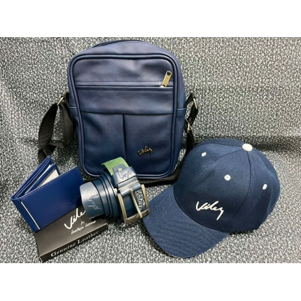 Kit Gorra Bolso Pliegue Correa Billetera